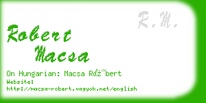 robert macsa business card